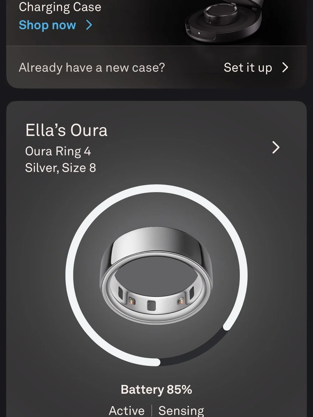 Oura Silver Smart Ring (Size 8)